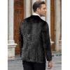 imageCOOFANDY Mens Velvet Blazer Notched Lapel Velour Suit Jacket One Button Tuxedo Jackets for Wedding Prom Party DinnerBlack Retro Floral