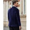 imageCOOFANDY Mens Velvet Blazer Notched Lapel Velour Suit Jacket One Button Tuxedo Jackets for Wedding Prom Party DinnerDark Blue Purple