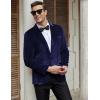 imageCOOFANDY Mens Velvet Blazer Notched Lapel Velour Suit Jacket One Button Tuxedo Jackets for Wedding Prom Party DinnerDark Blue Purple