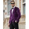 imageCOOFANDY Mens Velvet Blazer Notched Lapel Velour Suit Jacket One Button Tuxedo Jackets for Wedding Prom Party DinnerPurple Retro Floral