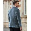 imageCOOFANDY Mens Velvet Blazer Notched Lapel Velour Suit Jacket One Button Tuxedo Jackets for Wedding Prom Party DinnerStone Blue