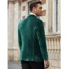 imageCOOFANDY Mens Velvet Blazer Notched Lapel Velour Suit Jacket One Button Tuxedo Jackets for Wedding Prom Party DinnerTeal Green