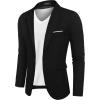 imageCOOFANDY Mens Blazer Casual Sport Coats Slim Fit One Button Suit Jacket Lightweight Sports JacketSoft Dark Black