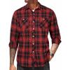 imageCOOFANDY Mens Flannel Plaid Shirts Long Sleeve Casual Button Down Shirt with PocketsRed Black Plaid