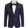 imageCOOFANDY Mens Floral Tuxedo Suit Jacket Slim Fit Dinner Jacket Party Prom Wedding Blazer JacketsBlue Paisley