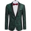 imageCOOFANDY Mens Floral Tuxedo Suit Jacket Slim Fit Dinner Jacket Party Prom Wedding Blazer JacketsGreen