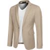 imageCOOFANDY Mens Sport Coat Casual Blazer One Button Business Suit JacketLight Khaki