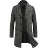 imageCOOFANDY mens Men Pea CoatBlack Plaid