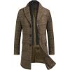 imageCOOFANDY mens Men Pea CoatBrown Plaid