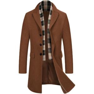 imageCOOFANDY mens Men Pea CoatBrown
