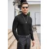 imageCOOFANDY Mens Slim Fit Turtleneck Cotton T Shirts Casual Long Sleeve Lightweight Pullover Sweater Basic Tops01black