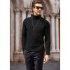 imageCOOFANDY Mens Slim Fit Turtleneck Cotton T Shirts Casual Long Sleeve Lightweight Pullover Sweater Basic Tops01black