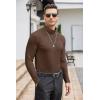 imageCOOFANDY Mens Slim Fit Turtleneck Cotton T Shirts Casual Long Sleeve Lightweight Pullover Sweater Basic TopsBrown