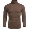 imageCOOFANDY Mens Slim Fit Turtleneck Cotton T Shirts Casual Long Sleeve Lightweight Pullover Sweater Basic TopsBrown