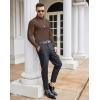imageCOOFANDY Mens Slim Fit Turtleneck Cotton T Shirts Casual Long Sleeve Lightweight Pullover Sweater Basic TopsBrown