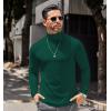 imageCOOFANDY Mens Slim Fit Turtleneck Cotton T Shirts Casual Long Sleeve Lightweight Pullover Sweater Basic TopsDark Green
