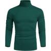 imageCOOFANDY Mens Slim Fit Turtleneck Cotton T Shirts Casual Long Sleeve Lightweight Pullover Sweater Basic TopsDark Green