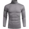 imageCOOFANDY Mens Slim Fit Turtleneck Cotton T Shirts Casual Long Sleeve Lightweight Pullover Sweater Basic TopsGrey