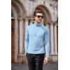 imageCOOFANDY Mens Slim Fit Turtleneck Cotton T Shirts Casual Long Sleeve Lightweight Pullover Sweater Basic TopsLight Blue