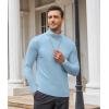imageCOOFANDY Mens Slim Fit Turtleneck Cotton T Shirts Casual Long Sleeve Lightweight Pullover Sweater Basic TopsLight Blue