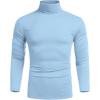 imageCOOFANDY Mens Slim Fit Turtleneck Cotton T Shirts Casual Long Sleeve Lightweight Pullover Sweater Basic TopsLight Blue