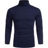 imageCOOFANDY Mens Slim Fit Turtleneck Cotton T Shirts Casual Long Sleeve Lightweight Pullover Sweater Basic TopsNavy Blue
