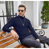 imageCOOFANDY Mens Slim Fit Turtleneck Cotton T Shirts Casual Long Sleeve Lightweight Pullover Sweater Basic TopsNavy Blue