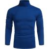 imageCOOFANDY Mens Slim Fit Turtleneck Cotton T Shirts Casual Long Sleeve Lightweight Pullover Sweater Basic TopsRoyal Blue