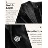 imageCOOFANDY Mens Velvet Blazer One Button Velour Tuxedo Jacket Notched Lapel Suit Jackets for Prom Wedding Party DinnerBlack