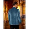 imageCOOFANDY Mens Velvet Blazer One Button Velour Tuxedo Jacket Notched Lapel Suit Jackets for Prom Wedding Party DinnerDark Blue Peacock