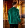 imageCOOFANDY Mens Velvet Blazer One Button Velour Tuxedo Jacket Notched Lapel Suit Jackets for Prom Wedding Party DinnerGreen