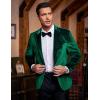 imageCOOFANDY Mens Velvet Blazer One Button Velour Tuxedo Jacket Notched Lapel Suit Jackets for Prom Wedding Party DinnerGreen