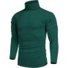 imageCOOFANDY Mens Slim Fit Turtleneck Cotton T Shirts Casual Long Sleeve Lightweight Pullover Sweater Basic TopsDark Green