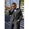 imageCOOFANDY Mens 3 Pieces Suit Classic One Button Single Breasted Slim Fit Blazer Jacket Vest Pants Set Wedding BusinesDark Grey