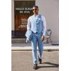 imageCOOFANDY Mens 3 Pieces Suit Classic One Button Single Breasted Slim Fit Blazer Jacket Vest Pants Set Wedding BusinesLight Blue