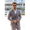 imageCOOFANDY Mens 3 Pieces Suit Classic One Button Single Breasted Slim Fit Blazer Jacket Vest Pants Set Wedding BusinesLight Heather Grey