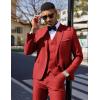 imageCOOFANDY Mens 3 Pieces Suit Classic One Button Single Breasted Slim Fit Blazer Jacket Vest Pants Set Wedding BusinesRed