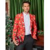 imageCOOFANDY Mens Christmas Blazer Jacket One Button Halloween Sport Coat Christmas Party Holiday JacketChristmas Blazer  Gingerbread Man
