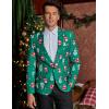 imageCOOFANDY Mens Christmas Blazer Jacket One Button Halloween Sport Coat Christmas Party Holiday JacketChristmas Blazer  Skating Santa Claus