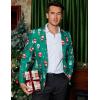 imageCOOFANDY Mens Christmas Blazer Jacket One Button Halloween Sport Coat Christmas Party Holiday JacketChristmas Blazer  Skating Santa Claus