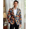 imageCOOFANDY Mens Christmas Blazer Jacket One Button Halloween Sport Coat Christmas Party Holiday JacketHalloween Blazer  Pumpkin  Bat