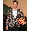 imageCOOFANDY Mens Christmas Blazer Jacket One Button Halloween Sport Coat Christmas Party Holiday JacketHalloween Blazer  Pumpkin  Skull