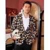 imageCOOFANDY Mens Christmas Blazer Jacket One Button Halloween Sport Coat Christmas Party Holiday JacketHalloween Blazer  Pumpkin  Skull