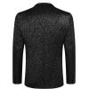 imageCOOFANDY Mens Floral Tuxedo Jacket Jacquard Suit Jacket Slim Fit Blazer for Wedding Prom DinnerType02black