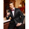 imageCOOFANDY Mens Floral Tuxedo Jacket Jacquard Suit Jacket Slim Fit Blazer for Wedding Prom DinnerType02black