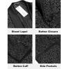imageCOOFANDY Mens Floral Tuxedo Jacket Jacquard Suit Jacket Slim Fit Blazer for Wedding Prom DinnerType02black