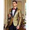 imageCOOFANDY Mens Tuxedo Jacket Slim Fit Shawl Lapel Blazer One Button Suit Jackets for Party Prom Wedding DinnerGolden Yellow