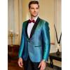 imageCOOFANDY Mens Tuxedo Jacket Slim Fit Shawl Lapel Blazer One Button Suit Jackets for Party Prom Wedding DinnerShiny Blue