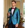 imageCOOFANDY Mens Tuxedo Jacket Slim Fit Shawl Lapel Blazer One Button Suit Jackets for Party Prom Wedding DinnerShiny Blue