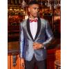imageCOOFANDY Mens Tuxedo Jacket Slim Fit Shawl Lapel Blazer One Button Suit Jackets for Party Prom Wedding DinnerShiny Navy Blue